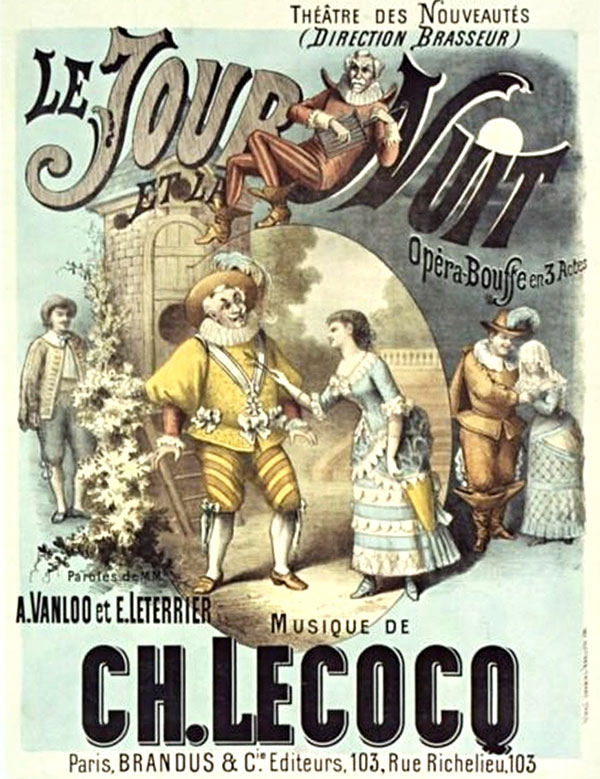 Affiche de l’opéra-bouffe Le jour et la&nbsp;nuit